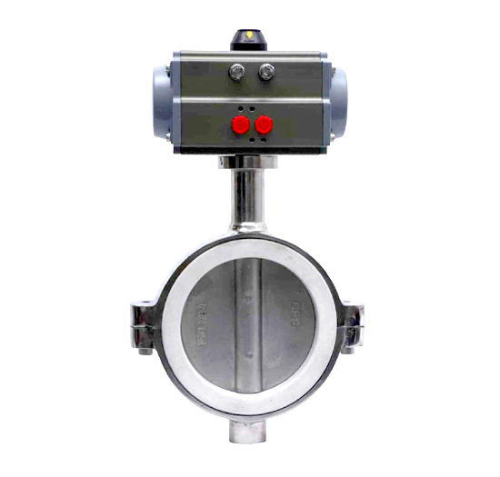 Pneumatic Actuator Operated PFA / FEP Line Butterfly Valve 